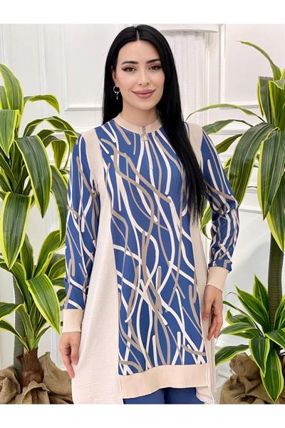 Çizği Desen Spor Takım 1236 Mavi