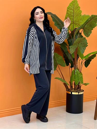 Çizgi Detay Spor Takım 70081 T-25 Siyah
