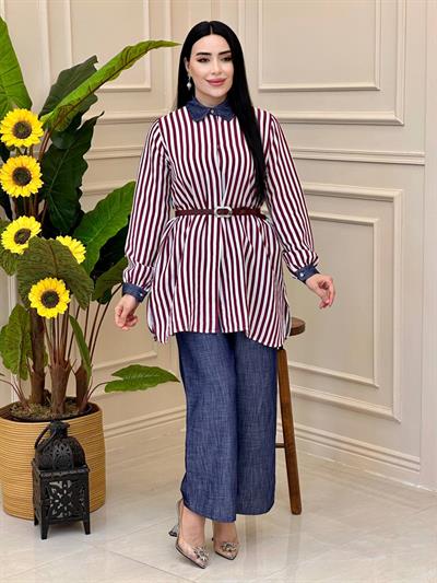 Çizgi Detay Tensel Takım 3460 t025 Bordo