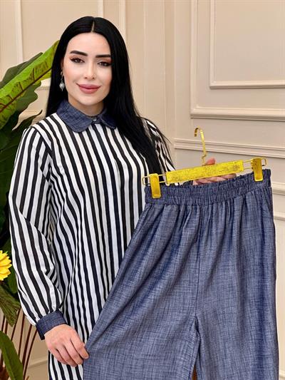 Çizgi Detay Tensel Takım 3460 t025 Siyah