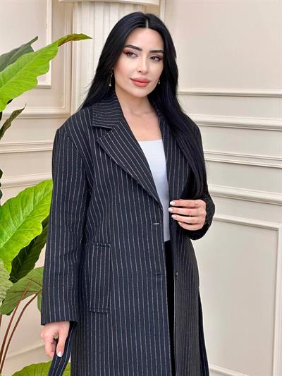 Çizgili Kaşe Giy Çık 3495 t-24 Siyah