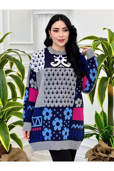 Çok Renkli Tunik 7520 Gri
