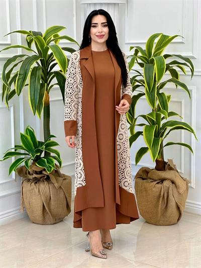 Datel Detay Abaya Takım 6124 t-24 Taba