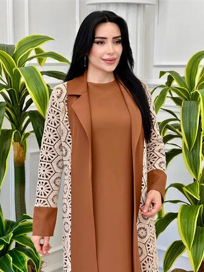 Datel Detay Abaya Takım 6124 t-24 Taba