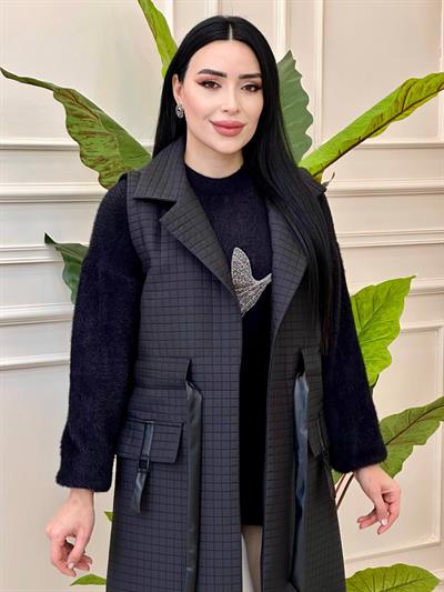 Deri Bağçık Kapitone Yelek 4524 Siyah