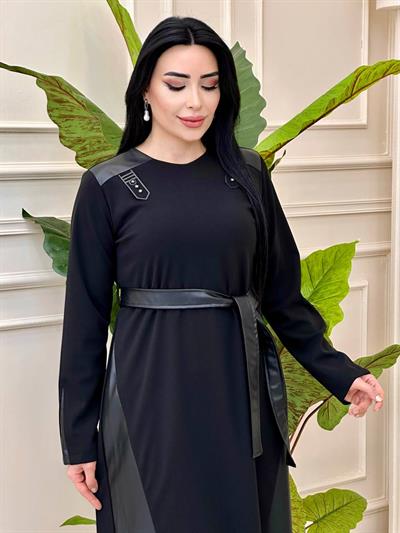 Deri Bağçıklı Tunik 1378 t-24 Siyah