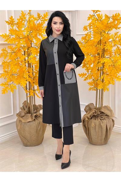 Deri Blok Tunik 709-Siyah - kopya