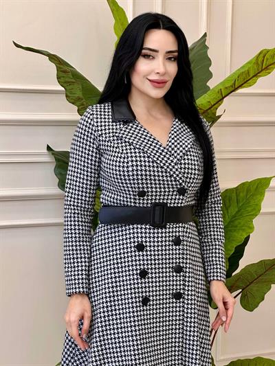 Deri Yaka Kruvaze Kap 0019 t-24 Kazayağı-Siyah