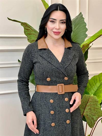 Deri Yaka Kruvaze Kap 0019 t-24 Yeşil