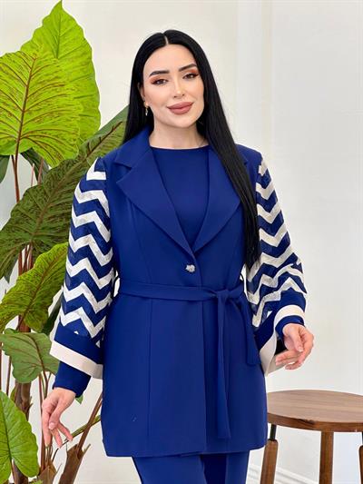 Desen Kol Üçlü Takım 1049 Saks
