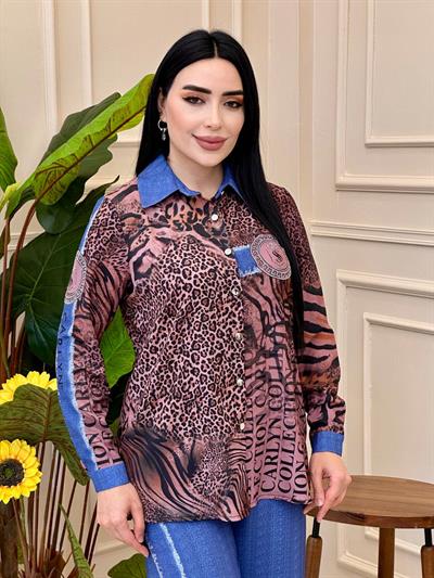 Desenli Şifon İkili Takım 0463 t02 Rose