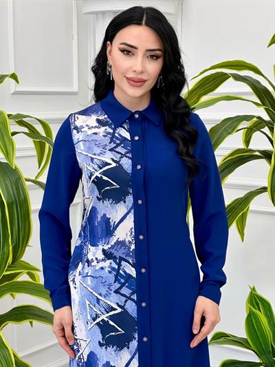 Dijital Baskı Tunik5416 Saks