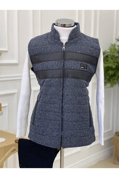 Dilimli Yelek 7576 Mavi