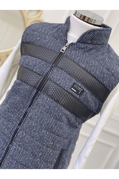 Dilimli Yelek 7576 Mavi