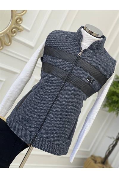 Dilimli Yelek 7576 Mavi