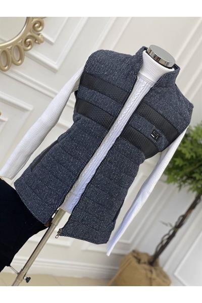 Dilimli Yelek 7576 Mavi