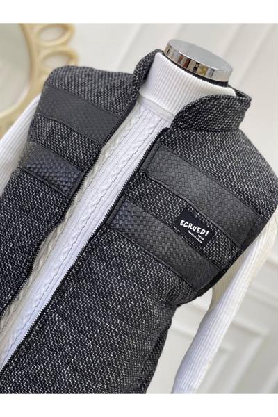 Dilimli Yelek 7576 Siyah