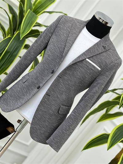 DİSSE Slim-Fit Tek Ceket 0959 T-24 Kırçıllı Gri