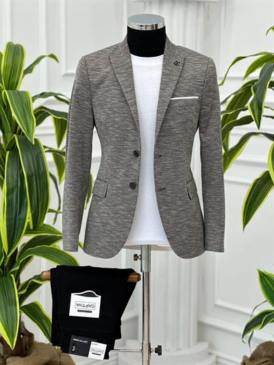 DİSSE Slim-Fit Tek Ceket 0959 T-24 Kırçıllı Yeşil