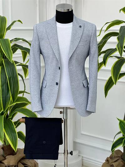 DİSSE Slim-Fit Tek Ceket 0960 T-24 Buz Mavisi