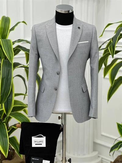 DİSSE Slim-Fit Tek Ceket 0964 T-24 Açık Gri