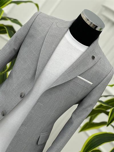 DİSSE Slim-Fit Tek Ceket 0964 T-24 Açık Gri