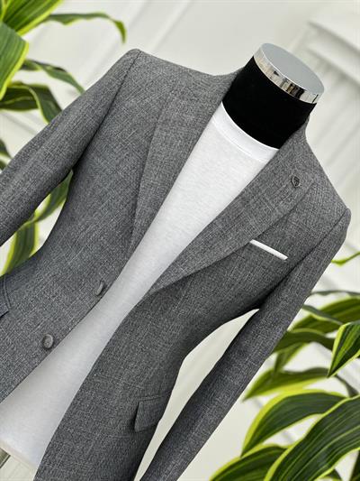 DİSSE Slim-Fit Tek Ceket 0964 T-24 Gri