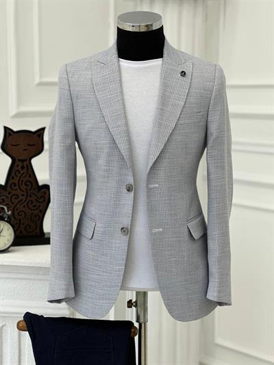 DİSSE Slim-Fit Tek Ceket 0968 T-24 Buz Mavisi