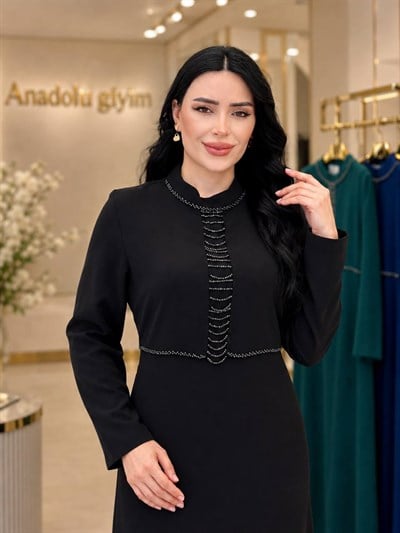 Dizgi Bozcuk Suzanna Elbise 1143 T-26 Siyah