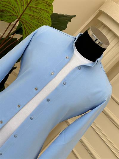 Double Kumaş Gömlek 1011 T-24 Mavi