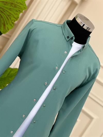 Double Kumaş Gömlek 1011 T-24 Mint yeşili