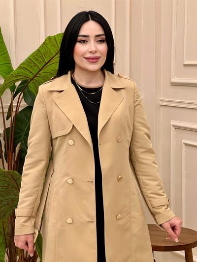 Düğme Detay Trenç 251560 t-25 Camel