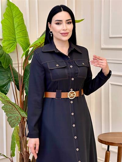 Düğmeli Spor Elbise 7036 e025 Siyah