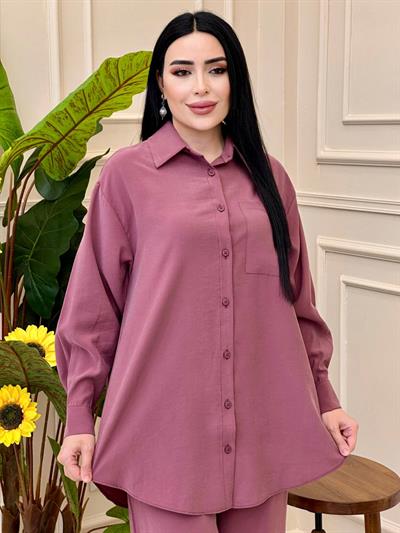 Düğmeli Spor İkili Takım14296 T025 Rose
