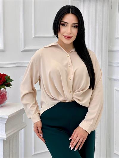 Düğüm Detay Gömlek 2147 T-24 Bej