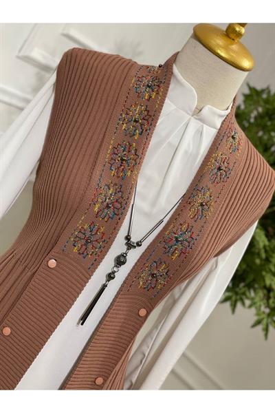 Ebruli Desen Yelek 3728 Purdra