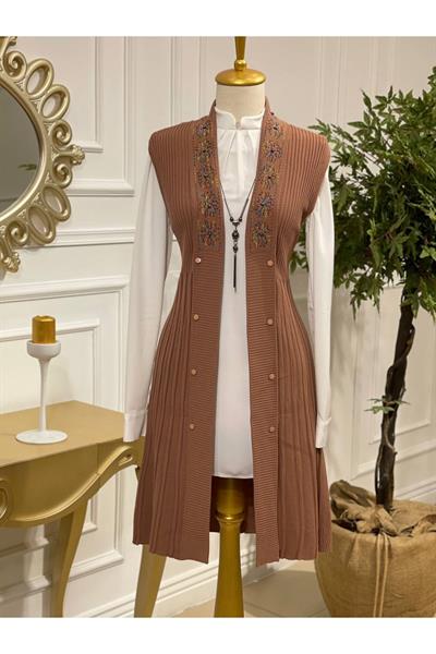 Ebruli Desen Yelek 3728 Purdra