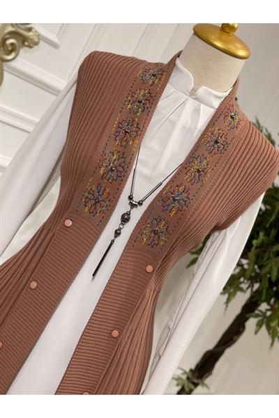 Ebruli Desen Yelek 3728 Purdra