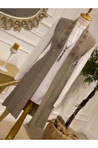 Ebruli Desen Yelek 3728 Taş