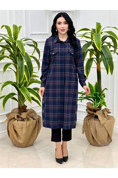 Ekose tunik Gömlek 2141 Lacivert