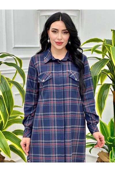 Ekose tunik Gömlek 2141 Lacivert