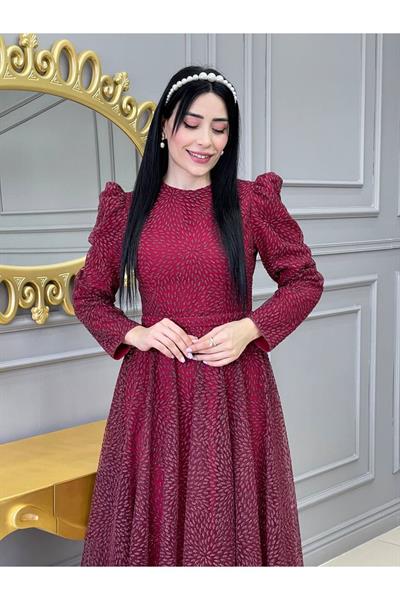 Elips Baskı Abiye 17890 Kırmızı