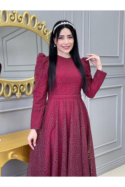 Elips Baskı Abiye 17890 Kırmızı