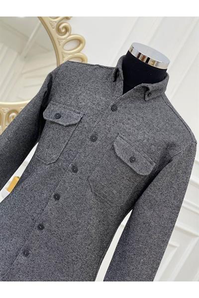 Erkek Gömlek 222117 Koyu Gri