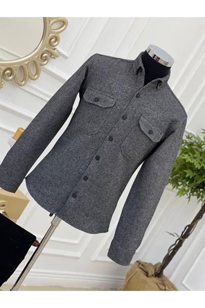 Erkek Gömlek 222117 Koyu Gri