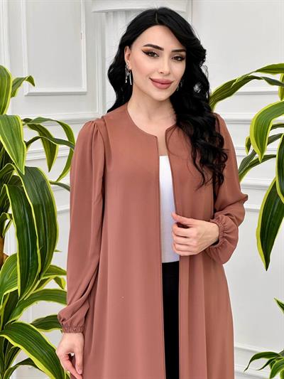Eteği Fırfırlı Ferace 3411 T-24 Taba