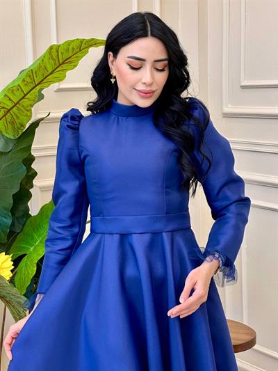 Etek Kol Uçu Tül Jan Jan Abiye  4644 E-025 Saks