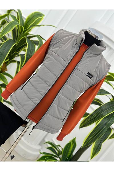 Faytek Deri Yelek Baskılı 7115 Gri