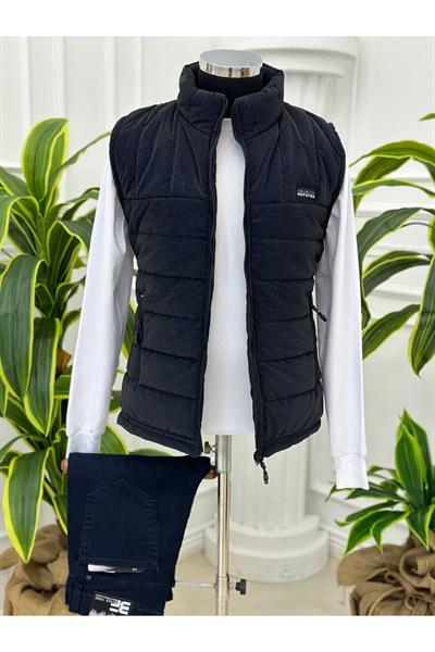 Faytek Deri Yelek Baskılı 7115 Lacivert