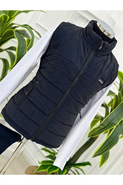 Faytek Deri Yelek Baskılı 7115 Lacivert